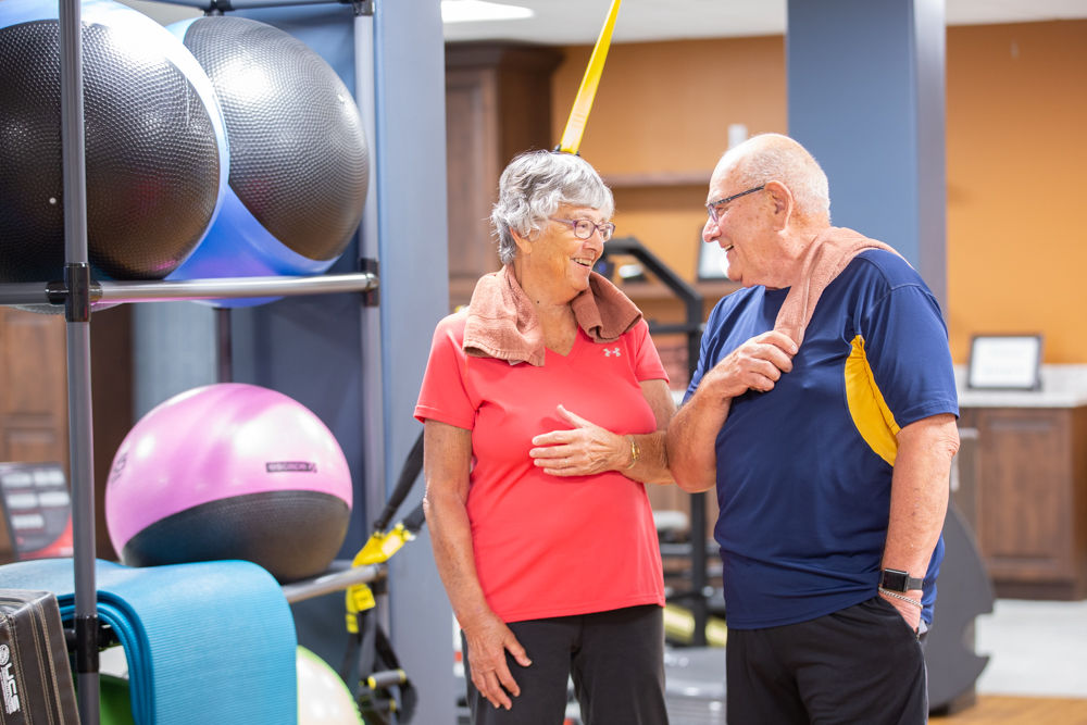 Couple together in gym