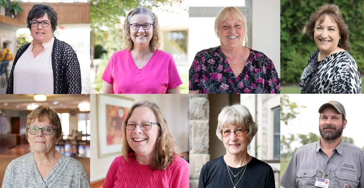 Collage of smiling Masonic Village employees.