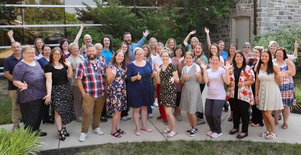 Staff celebrating